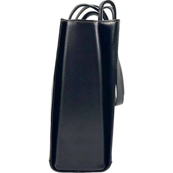 Valentino Garavani Logo Embellished Black Leather Tote - Picture 8 of 12